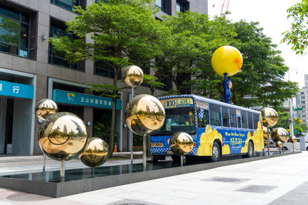 Taiwan 13 June 2023: Jimmy moon bus in Taipei cityのeditorial素材