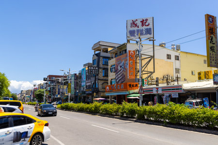 Taiwan 25 August 2022: Donggang downtown city in Taiwanのeditorial素材