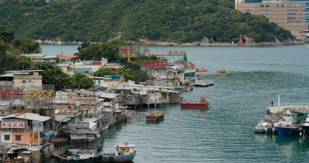 Lei Yue Mun, Hong Kong 24 May 2020: Hong Kong fishing villageのeditorial素材