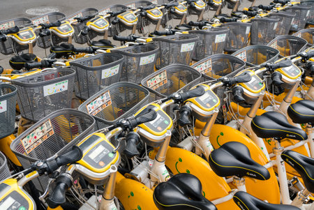 Taiwan 29 December 2023: Share bike station in Taiwanのeditorial素材