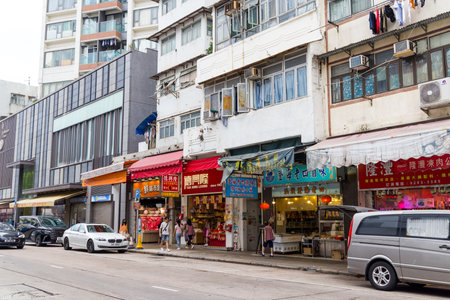 Hong Kong 31 March 2024: Hong Kong food market in the shop at Kowloon cityのeditorial素材