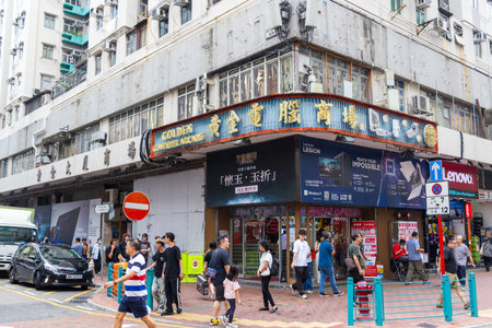 Hong Kong 02 April 2024: Hong Kong city in Sham Shui Po districtのeditorial素材