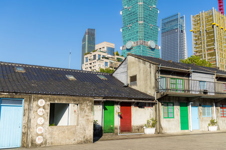 Taipei, Taiwan 18 January 2024: 44 south village in Xinyi district at Taipei cityのeditorial素材