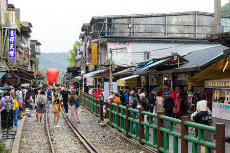 Taiwan 15 March 2024: Shihfen Old Street in Taipei cityのeditorial素材