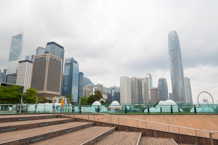 Hong Kong 05 April 2024: TeamLab Continuous Art Harbor at Tamar Park in Hong Kong cityのeditorial素材