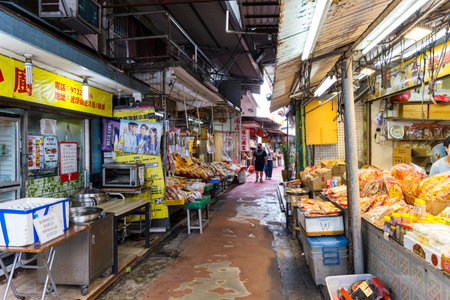 Hong Kong 28 April 2024: Hong Kong Seafood market in Yuen Long Lau Fau Shan districtのeditorial素材