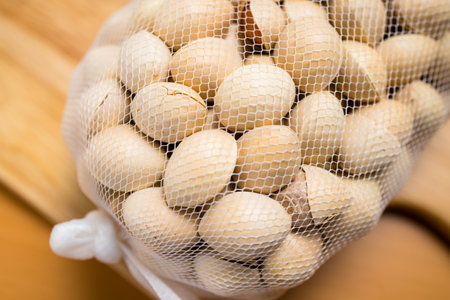 Stack of gingko biloba seedsの写真素材