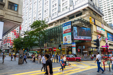Hong Kong 26 June 2023: Hong Kong city in Causeway Bay districtの写真素材