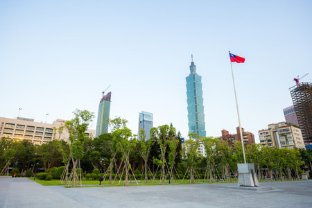 Taipei, Taiwan, 14 September 2023: Taipei city landmarkの写真素材