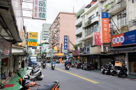 Taipei, Taiwan 05 October 2023: Taipei city streetの写真素材