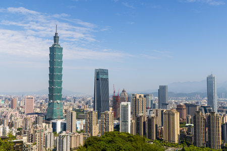 Taipei, Taiwan 10 April 2023: Taipei city landmarkの写真素材