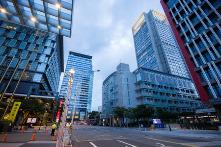 Taipei, 31 August 2023: Taipei city in the eveningの写真素材