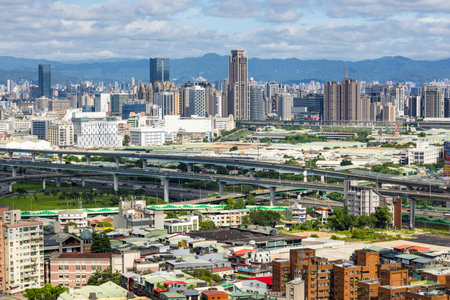Taipei, Taiwan 02 May 2023: City skyline in Taipei cityの写真素材