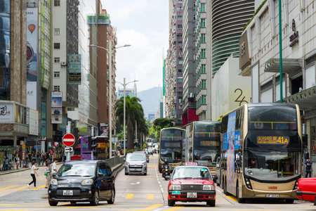 Hong Kong 20 June 2023: Tsim Sha Tsui district in Hong Kong cityのeditorial素材