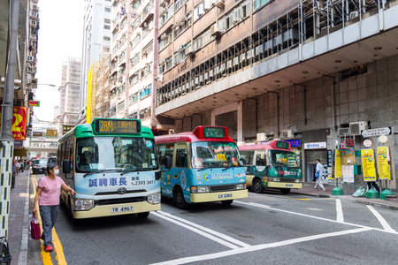 Hong Kong 12 April 2024: Mongkok district in Hong Kong cityのeditorial素材
