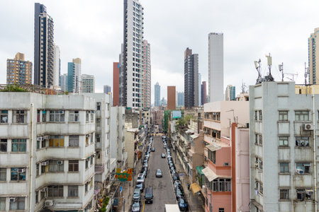 Hong Kong 31 March 2024: Kowloon city in Hong Kongのeditorial素材