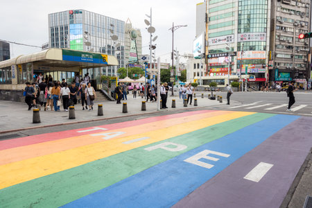 Taipei, Taiwan 13 September 2023: Ximending district in Taipei city of Taiwanのeditorial素材