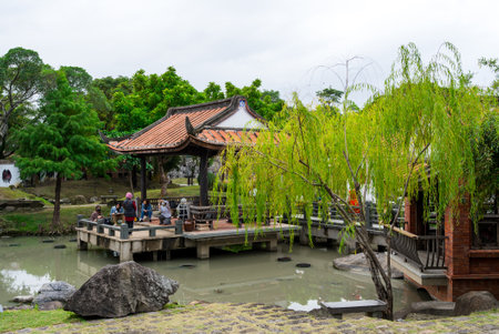 Taipei, Taiwan 26 November 2023: Lin An Tai Historical House and Museum in Taipei cityのeditorial素材