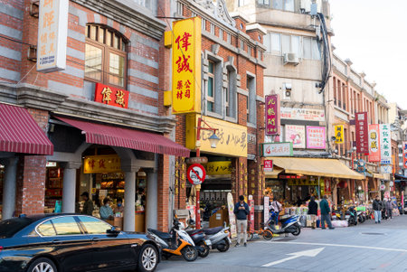 Taipei, Taiwan 25 December 2023: Dihua street in Taipei cityのeditorial素材