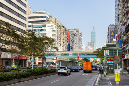 Taipei, Taiwan 11 December 2023: Taipei city skylineのeditorial素材