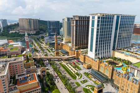 Macau 30 June 2023: Hotel in Macau city at Taipa districtのeditorial素材