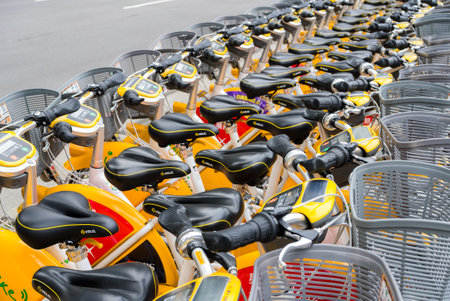Taipei, Taiwan 29 December 2023: Share bike in Taipei cityのeditorial素材