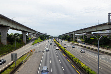 New Taipei, Taiwan 13 June 2022: National Freeway one in New Taipei, Highway in Taipei of Taiwanのeditorial素材