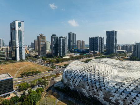 Kaohsiung, Taiwan 01 February 2024: Top view of the Kaohsiung cityのeditorial素材