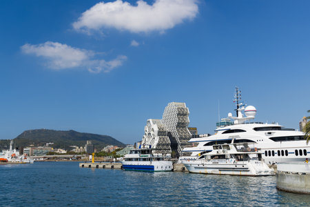 Taiwan, 01 February 2024: Kaohsiung bay landmarkのeditorial素材