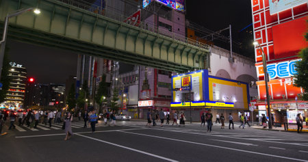 Tokyo, Japan, 27 June 2019: Tokyo city, Akihabara district at nightのeditorial素材