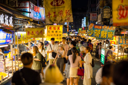 Keelung, Taiwan 06 July 2023: Keelung Night Market in Taiwanのeditorial素材