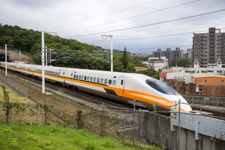 Taoyuan, Taiwan 20 August 2023: Taiwan High Speed Railのeditorial素材
