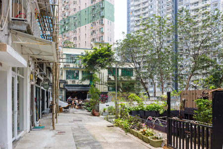 Hong Kong 01 April 2024: Hong Kong residential condo in Central districtのeditorial素材