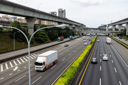 New Taipei, Taiwan 13 June 2022: National Freeway one in New Taipei, Highway in Taipei of Taiwanのeditorial素材