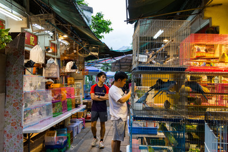 Hong Kong 27 April 2024: Hong Kong street market in Wan Chai districtのeditorial素材
