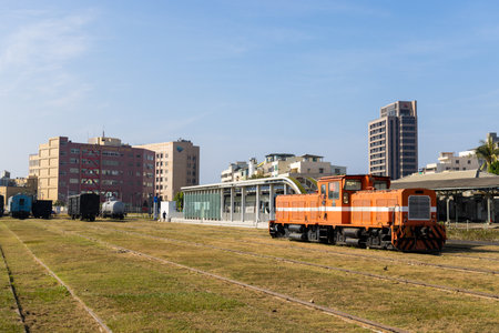 Kaohsiung, Taiwan 02 February 2024: Hamasen Railway Cultural Park in Kaohsiung of Taiwanのeditorial素材