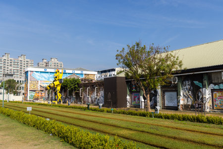Kaohsiung, Taiwan 02 February 2023: Pier 2 art center in Kaohsiung of Taiwanのeditorial素材