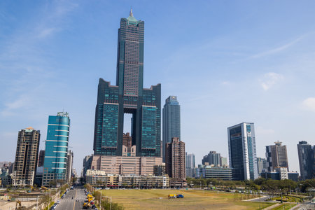 Kaohsiung, Taiwan, 01 February 2024: Kaohsiung city landmarkのeditorial素材