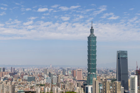 Taipei, Taiwan 10 April 2022: Taipei city skyline in Taiwanのeditorial素材
