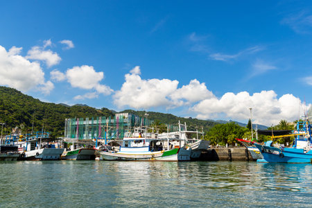 Yilan, Taiwan, 30 August 2022: Fishing harbor bay in Yilan of Taiwanのeditorial素材