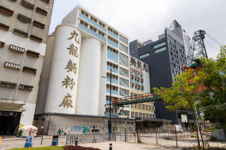 Hong Kong 30 March 2024: Kowloon Flour Mills in Hong Kong cityのeditorial素材
