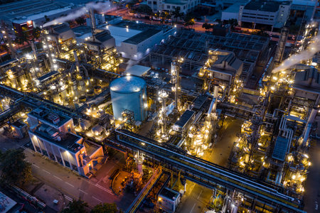 Tai Po, Hong Kong 19 May 2019: Tai Po Industrial district at nightのeditorial素材