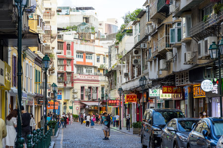 Macau 28 June 2023: Macau city streetのeditorial素材