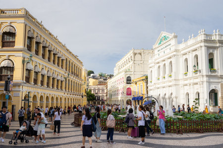 Macau 28 June 2023: Senado Square in Macau cityのeditorial素材