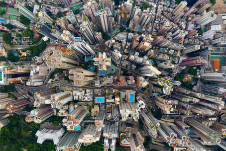 Central, Hong Kong 24 September 2019: Hong Kong city from topのeditorial素材