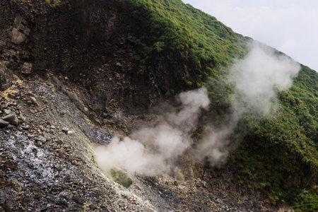 Huangxi hot spring recreation area in Yangmingshan national park of Taiwanの写真素材