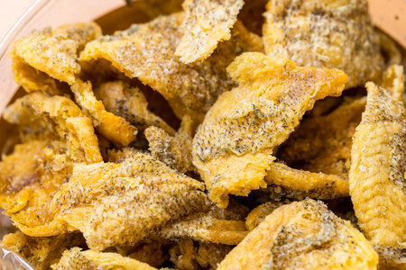 Delicious crispy fish skin snack