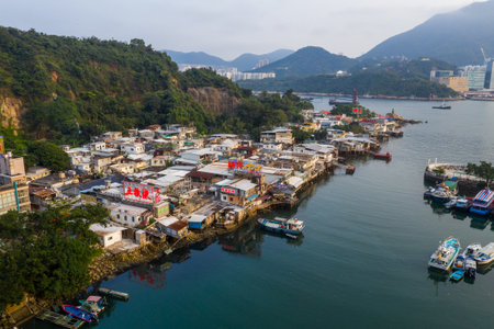 Lei yue man, Hong Kong 22 May 2019: Top view of Hong Kong typhoon shelterのeditorial素材