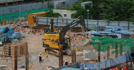 Kai Tak, Hong Kong 09 August 2019: Construction site in Hong Kongのeditorial素材