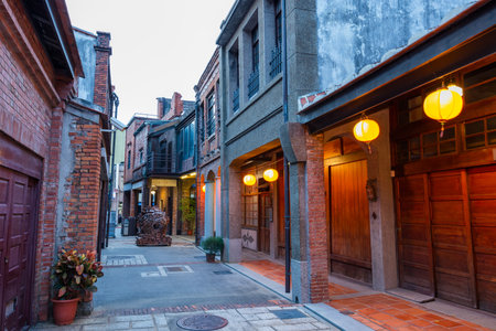 Taipei, Taiwan 17 October 2023: Red brick building in Bopiliao at Taipei city in the eveningの写真素材